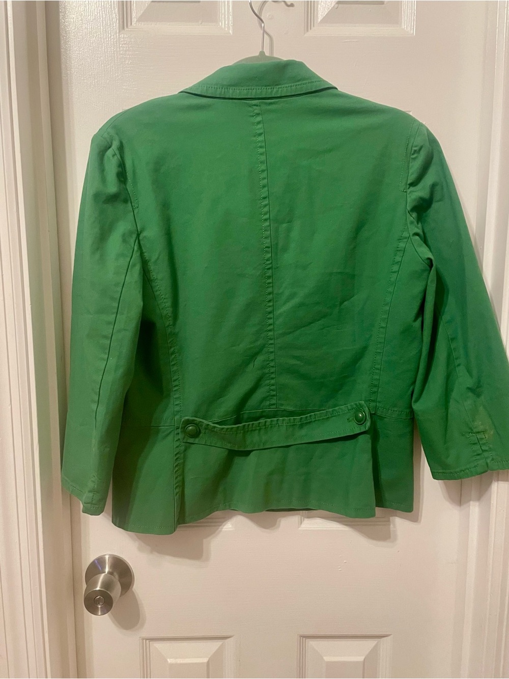 Talbots Bright Green Three-Button Cotton-Blend Jacket - Picture 2 of 2